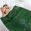 Peacock Art Deco/Art Nouveau in Arsenic Green Throw Blanket Bed Decorative Beds Plush for winter Blankets