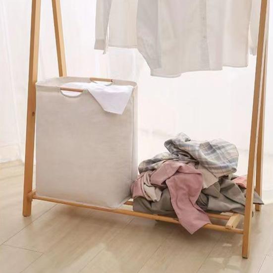 Yousheng Laundry Hamper Storage Basket with Bamboo Handle Foldable Design Large Capacity Waterproof Fabric Clothes Hamper Laundry Basket