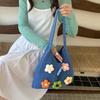Breathable Knitted Tote Bag Sweet Seaside Vacation Handbag Trendy Crochet Shoulder Bag  Female