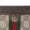 Gucci Ophidia Логотип Double G Фурнитура Светлое Золото Кожа и Холст Держатель для Карт Женский Держатель для Карт Бежево-Коричневый 838486-FAE0L-9746
