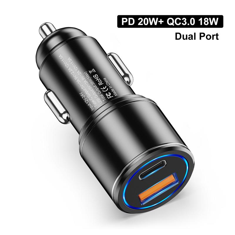 Автомобильное зарядное устройство USB C для iPhone 13 Quick Charge QC4.0 QC3.0, быстрое зарядное устройство для Xiaomi Auto Type C PD 3.0, зарядка мобильного телефона