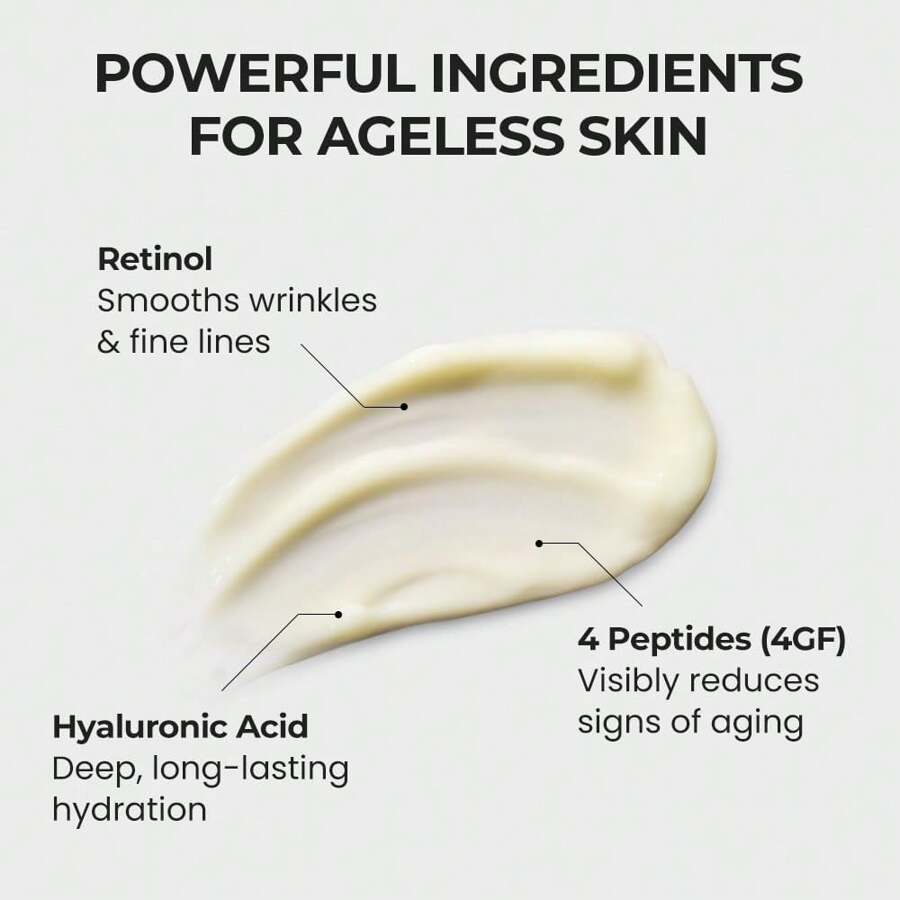 Skin&Lab Retinol Lifting Roller Cream With Massage Applicator 50ml, Vegan Anti Aging Face And Neck Cream For Reduce Wrinkles And Fine Line, For Face