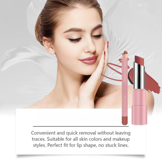 Набор бальзама для губ и карандаша для губ Стойкая водостойкая матовая помада Не скатывающаяся помада Многофункциональный усилитель блеска для губ