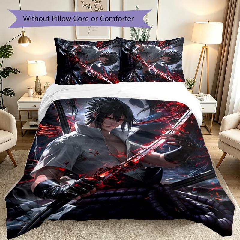 3pcs Duvet Cover Set, Game Role Naruto Digital Print Bedding Set, Soft Comfortable Bedclothes For Bedroom, Guest Room