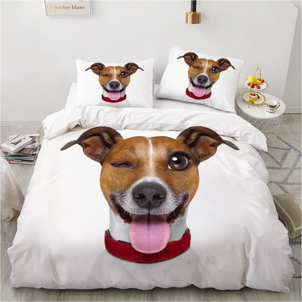 Dog Duvet Cover Set Double Queen King Size Bedding Set Black And White Border Shepherd Soft Comfortable 2/3pcs Twin Quilt Cover