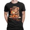 Classic Graphic Funny 100 Cotton Tshirt Cute Monkey Hugging Plush Tees Tops For Unisex
