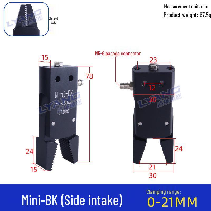 Pneumatic Mini Grippers: A/B/C/E Robot Arm Clamps for Injection Molding (J1060/J1080).