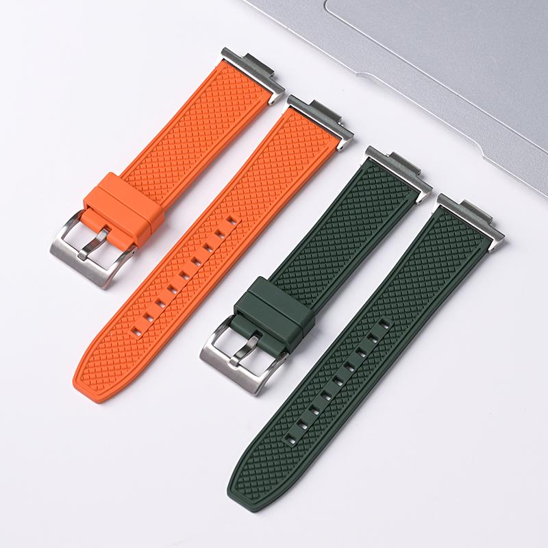 22 мм Фторкаучуковый ремешок для Tissot PRX 12 мм Адаптер из нержавеющей стали Super Player Цельнометаллический Быстросъемная застежка-пряжка Мужской Мягкий