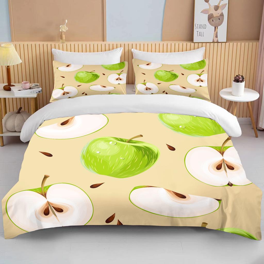 10 Sizes Fruit Pattern Bedding Three Piece Set King Size Double Bedding Set Microfiber Duvet Cover Set Queen Duvet Cover Set