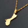 Anniyo 3cm/2.6cm Guam Map Pendant Necklaces for Women Girls Gold Color Silver Color Chains Jewelry Heart Guam Maps #136421