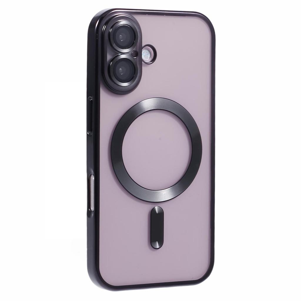 For iPhone 16 Case Compatible with Magsafe Clear TPU Phone Cover with Lens Film