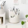 Storage Box 360° Rotating Pen Holder 3-Grid Pen Pencil Organizer Makeup Brush Holder  School Office