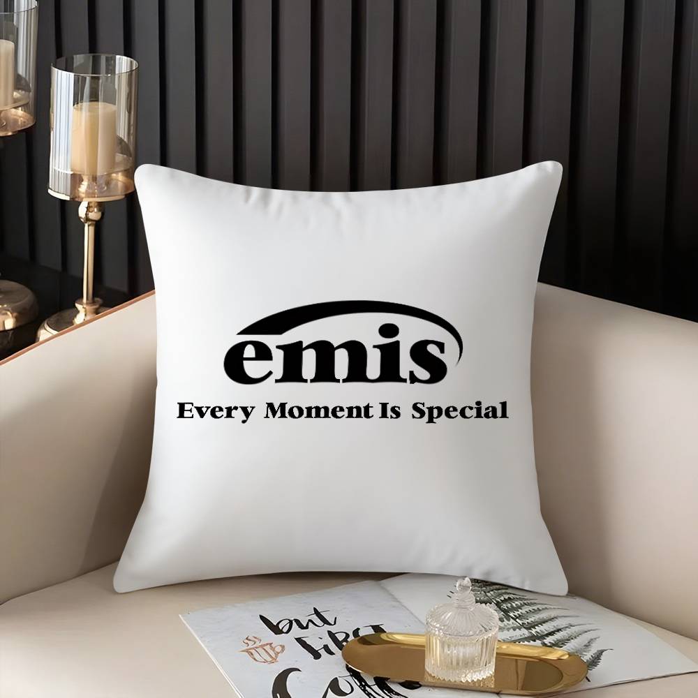 Наволочка с логотипом Band E-Emis для дома, общежития, спинки стула, короткий плюш, двусторонняя печать, подушка для офисного сна