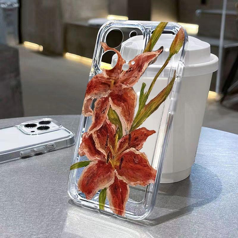 Цветочный коллаж Милый узор Прозрачный чехол для телефона Для iPhone 17 Air Case 16 15 14 13 12 11 Pro Max XS X XR 7 8 Plus Ударопрочный чехол