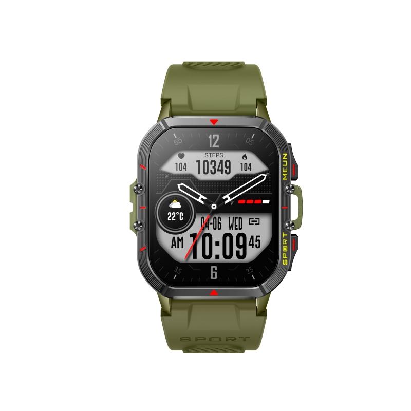 Уличные умные часы Rainbuvvy T21 Двухрежимные 1,96-дюймовый HD 240x282 BT5.2 Звонки по Bluetooth 280 мАч Водонепроницаемость IP67 Прочный умный браслет Android