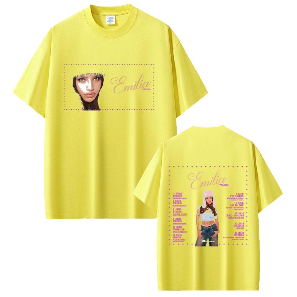 Emilia Mernes World Tour 2025 Tshirt Unisex Women Clothing Fashion Pop Music Short Sleeve T Shirts MP3 Hip Hop Casual Streetwear