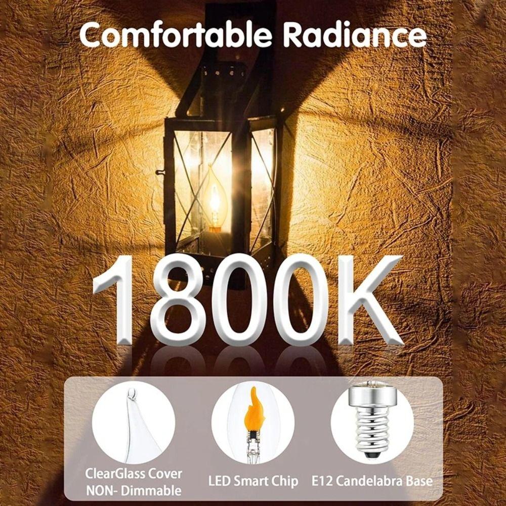 E12/E14/E27 LED Flame Light Bulb Glass Flicker Fire Effect Light Candle Flame LED Bulb  Restaurant