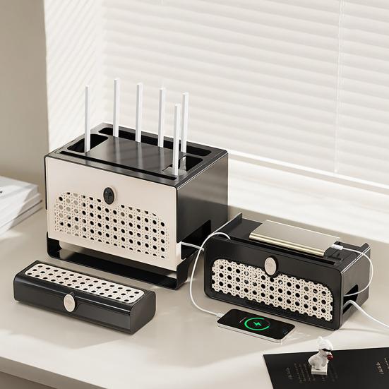 Коробка-органайзер для кабелей, настольная коробка для укладки кабелей с крышкой, коробка для хранения кабелей