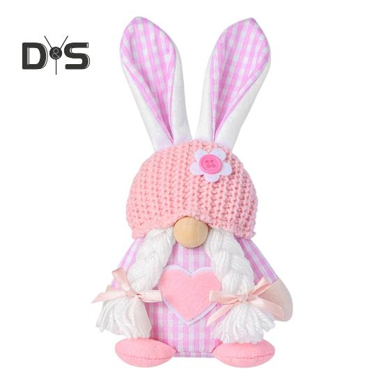 Пасхальная кукла-гном, плюшевые кроличьи уши, гномы с вязаной шапкой, мягкая безликая кукла, настольное украшение для домашнего офиса