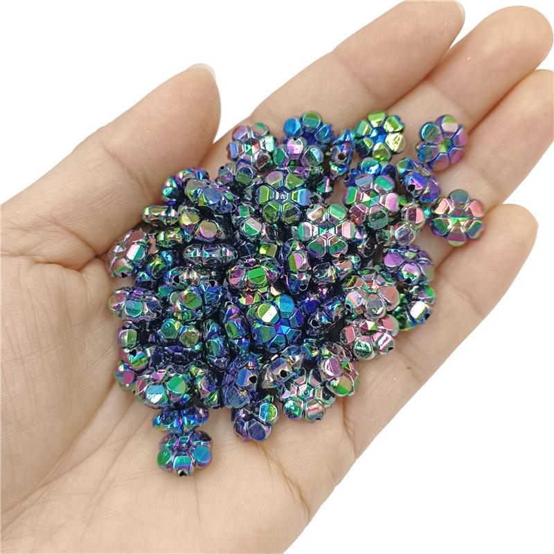Креативные акриловые бусины-цветы для браслета «Слива» AB прозрачные цветные 40 шт. 10 мм россыпью для самостоятельного изготовления ювелирных изделий ожерелья случайные смешанные