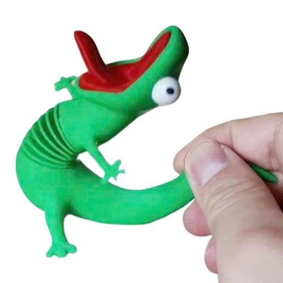 3D-печатная качающаяся ящерица Украшение Пружинная качающаяся фигурка ящерицы Игрушка-антистресс Украшение для дома и офиса Подарок для любителя мемов