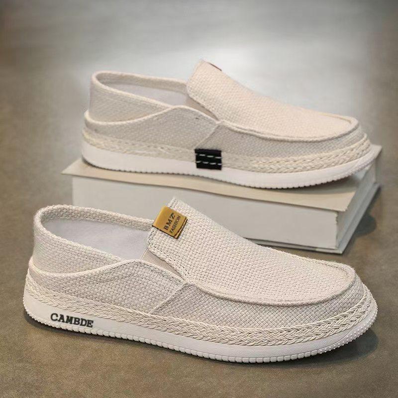 Льняная мужская тканевая обувь модная обувь на мягкой подошве повседневная обувь домашняя обувь для молодежи для ходьбы мужская обувь