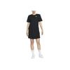 Nike Sportswear Solid Color Crew Neck Mid-Length Casual Short Sleeve T-Shirt Women Tops Black FB8342-010