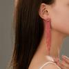 Exquisite Luxury Shiny Rhinestone Long Tassel Earrings Niche Design Fashion Earrings High-End Women's Earrings Bridal Earrings