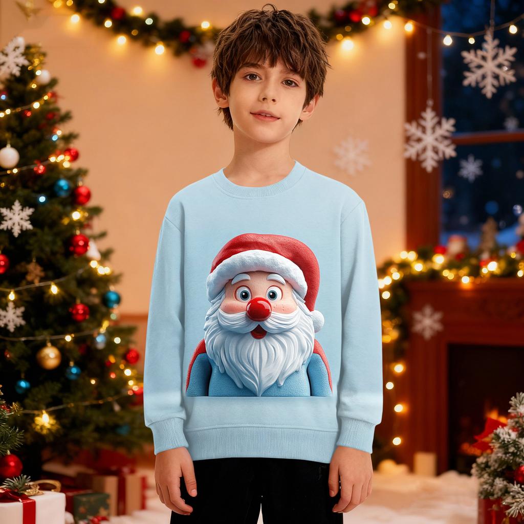 Рождественский свитшот для мальчиков и девочек, уродливая рождественская футболка, свитшот с круглым вырезом, для малышей, с длинным рукавом, пуловер, наряд, топы