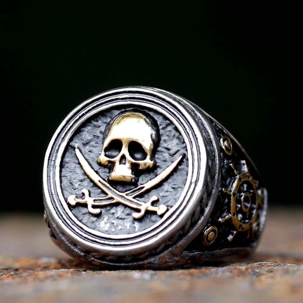 NEW Men's 316L stainless-steel rings skulll ring Motorcycle Band Biker Party Fashion Jewelry for gift free shipping