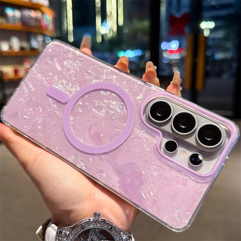 Совместимый магнитный чехол для телефона для iPhone 16, 16 Pro Max, 15 Pro, 14, 13 - Прозрачный и простой дизайн.