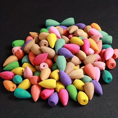 Благовонные конусы с обратным потоком, ассорти вкусов, натуральные благовония, цветочные, лаванда, сандаловое дерево, алоэ