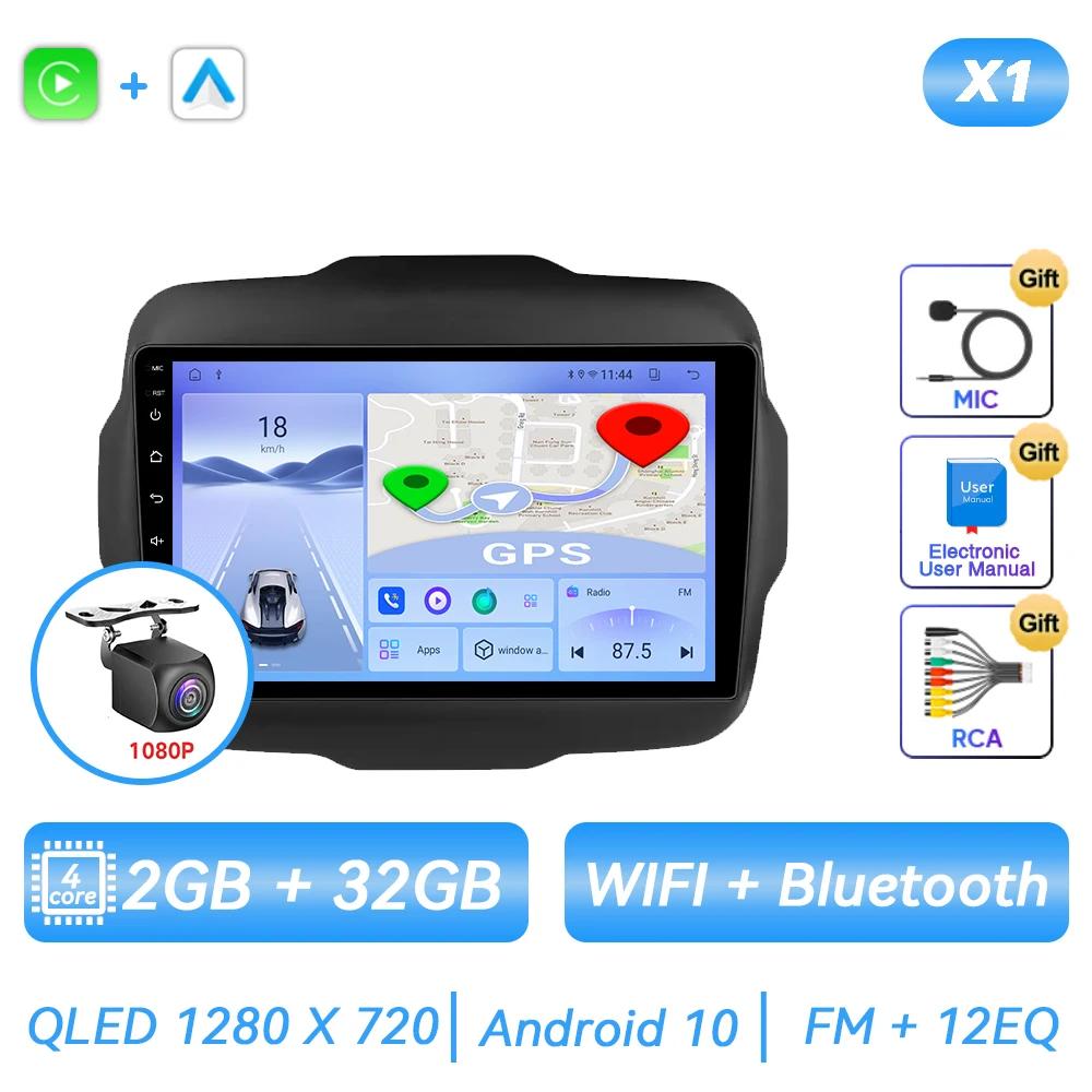 For Jeep Renegade 2016 - 2020 Car Radio Android Multimedia Player Navigation GPS Carplay Screen Auto Stereo Intelligent System