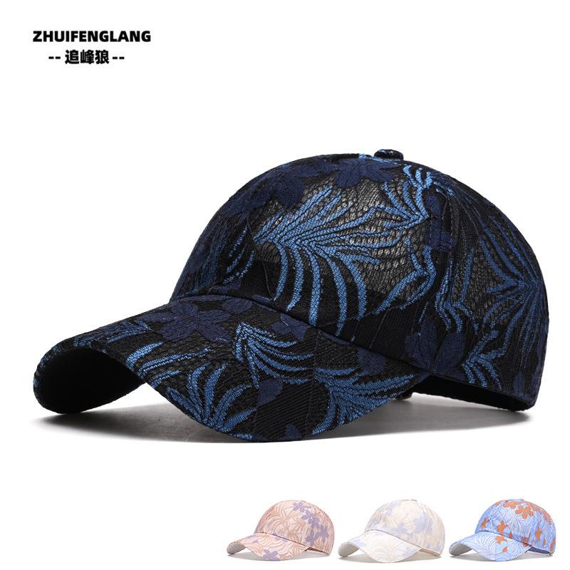 Lace thin summer breathable baseball hat women's new versatile flower cap outdoor sun hat