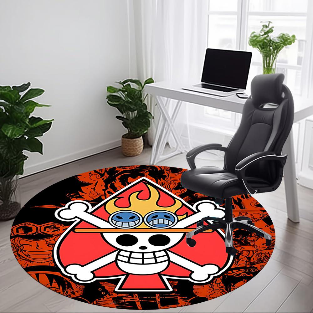 1 шт. Круглый ковер с логотипом One Piece для офиса, под офисные стулья, спальни, гостиной, домашний декор a1022210