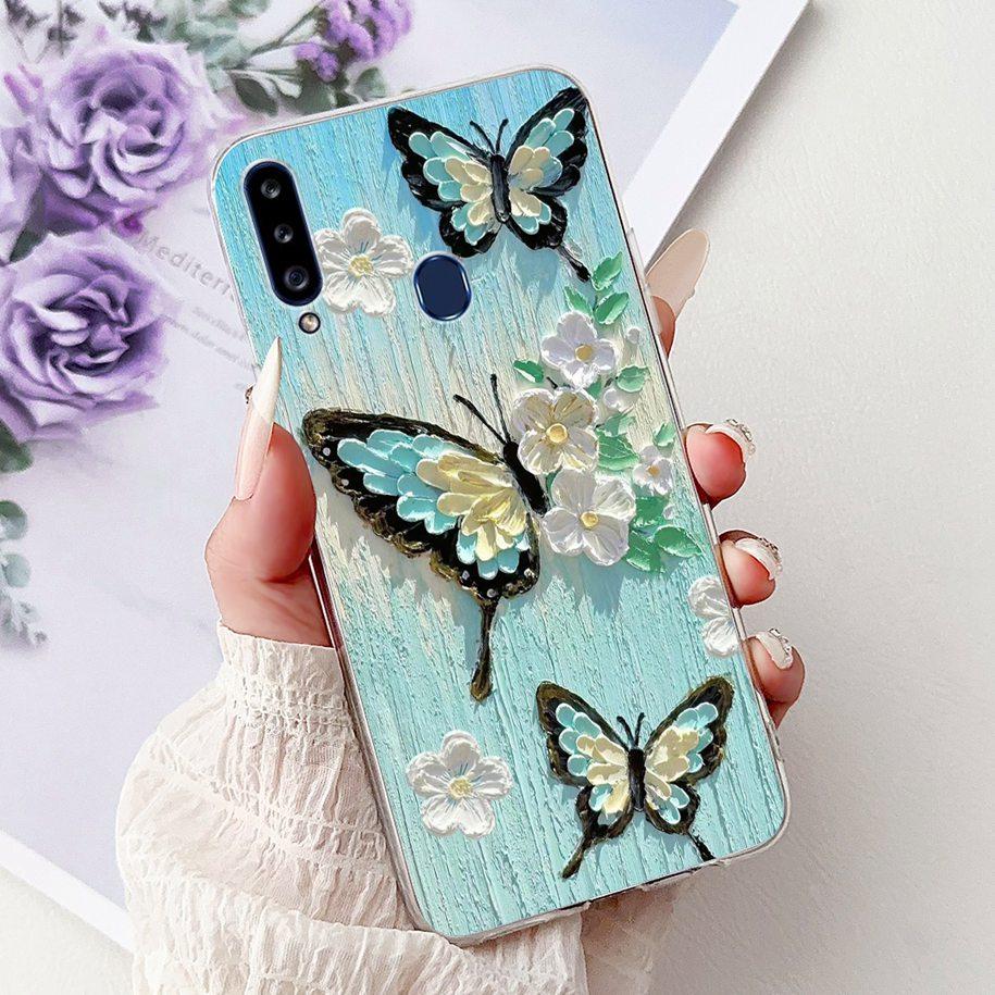 Case For Samsung Galaxy A20 A20e A20s Cover Fashion Flower Butterfly Soft Silicone Clear Bumper For Samsung A30 A 30 A 20 Covers