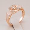 Кольцо с кристаллами в форме цветка цвета розового золота для женщин, блестящий натуральный циркон, этнические свадебные аксессуары, повседневные изысканные украшения