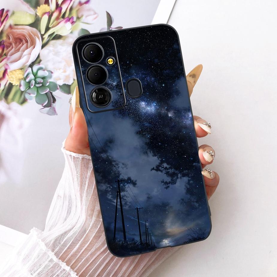 Чехол для Tecno Pop 6 GO BE6j Милый Цветок Бант Расписной Чехол Мягкий ТПУ Чехол для Телефона Для Tecno Pop 6 Pro BE8 Pop6 GO Задняя Крышка Coque