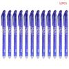 12 Pcs Luxury Erasable 0.5mm Gel Pen Blue Ink Slim Ballpoint Office Student Writing Tool Stationery Supplies