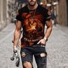Мужские футболки с 3D принтом «Пожарный», мужская одежда, футболки большого размера, летние повседневные топы с короткими рукавами, индивидуальные