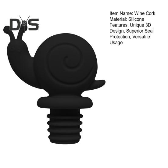 Пробка для винной бутылки в виде улитки с 3D-дизайном, герметичная винная пробка, пищевой силикон, герметик для стеклянных бутылок вина и пива, заглушки для красного вина, аксессуар для сохранения