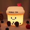 Светодиодная настольная лампа в виде молочного чая, милый силиконовый USB-ночник для детской комнаты, детской, девочек, подарок ребенку, спальни, прикроватный, атмосферный свет