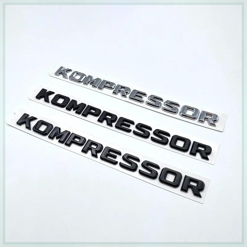 3D Kompressor Emblem Rear Trunk Badge Lettering CNSKI8Chrome Black Logo Stickers FOR CLK SLK SL CLS ML A B C S R Class Accessories