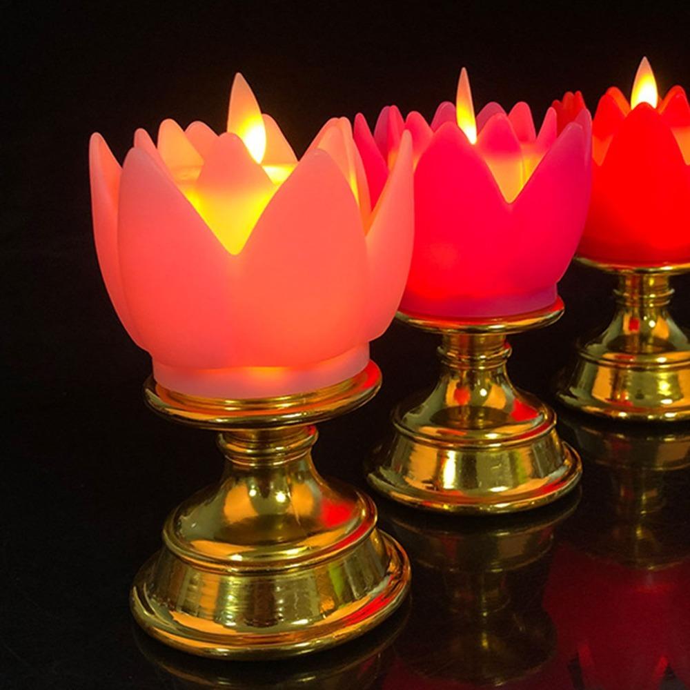Plastic battery powered flower shaped LED table lamp Bedside Small Decorative Night Lamp