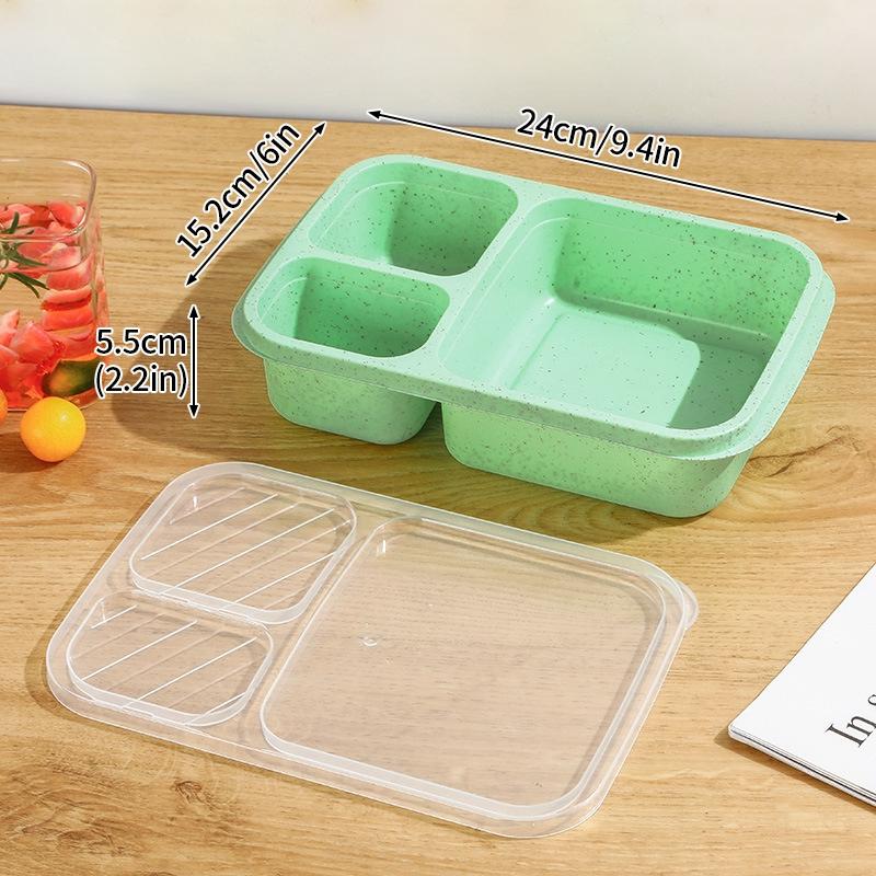 Герметичный ланч-бокс с 3 отделениями, отдельный ланч-бокс, переносной ланч-бокс, контейнер для еды для еды, микроволновая печь, столовая посуда