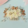 Свадебные украшения, красивая прическа, гребень ручной работы, головной убор для выпускного бала, гребень для волос с тканевыми цветами и кристаллами