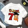 2026 Горячая Мультяшная Аниме Dragon Ball Goku Печатная Футболка Детский День Рождения Счастливые Номера 1-10 Лет Мультяшная Одежда Подарок для Детей