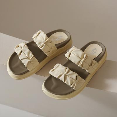 CRLAYDK Лето 2024 Новые женские сандалии на ремешке, платформа, открытый носок, складные шлепанцы, повседневная уличная обувь для путешествий, слайды