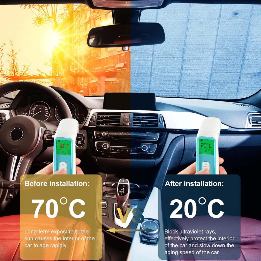 Car Sunshade Curtain Car Thickened Sunscreen UV Protection Automotive Interior Accessories for Vehicles RVs Sedans Trucks