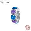 BAMOER стерлингового серебра 925 пробы, синий, фиолетовый, эмаль, бусины-ракушки мечты, очаровательная бусина для оригинального браслета 3 мм